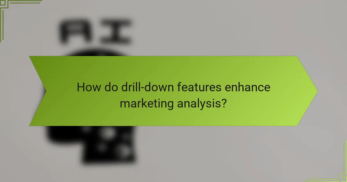 How do drill-down features enhance marketing analysis?