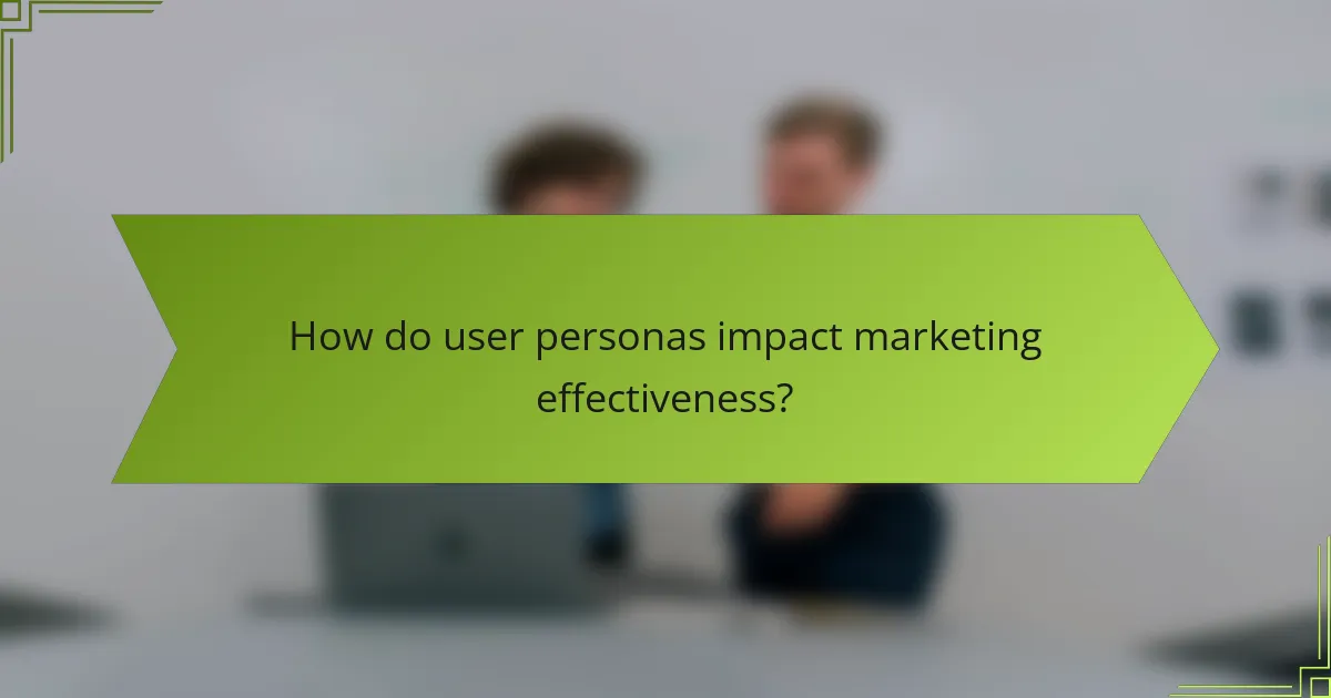 How do user personas impact marketing effectiveness?
