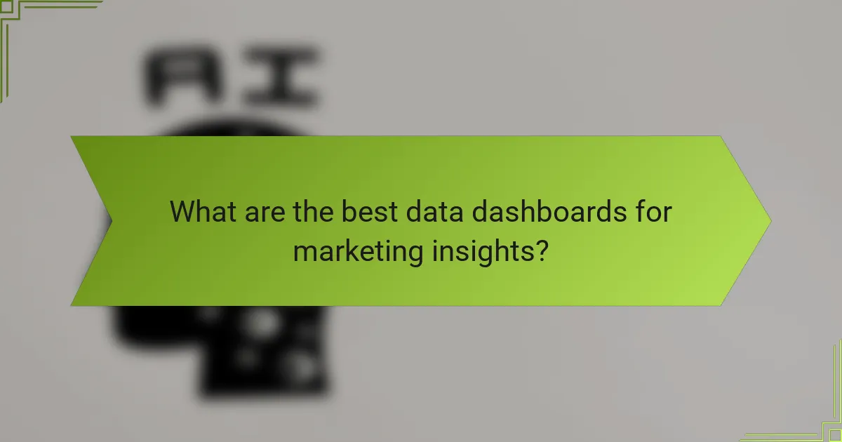 What are the best data dashboards for marketing insights?