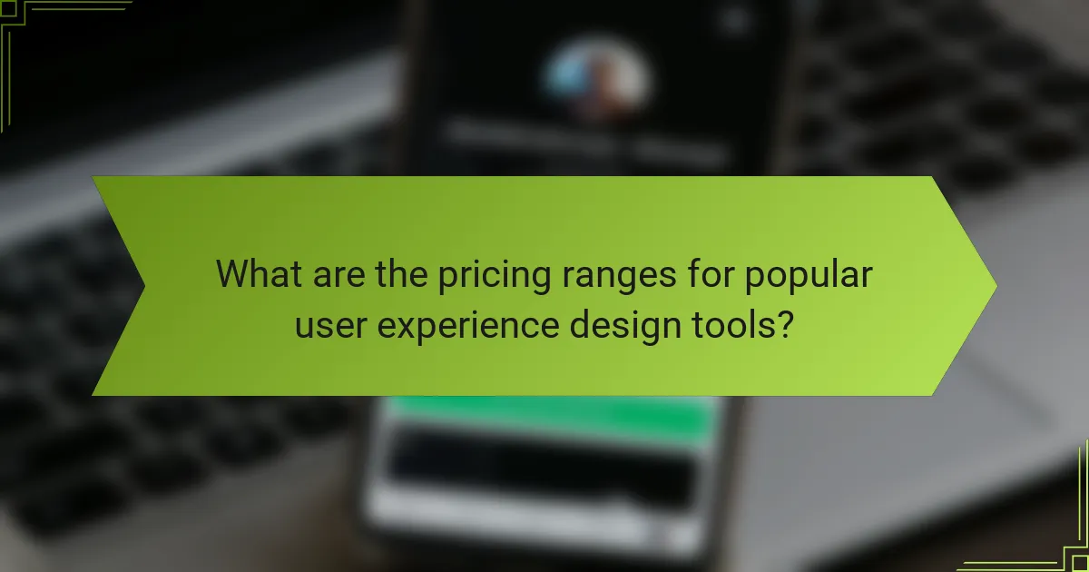 What are the pricing ranges for popular user experience design tools?