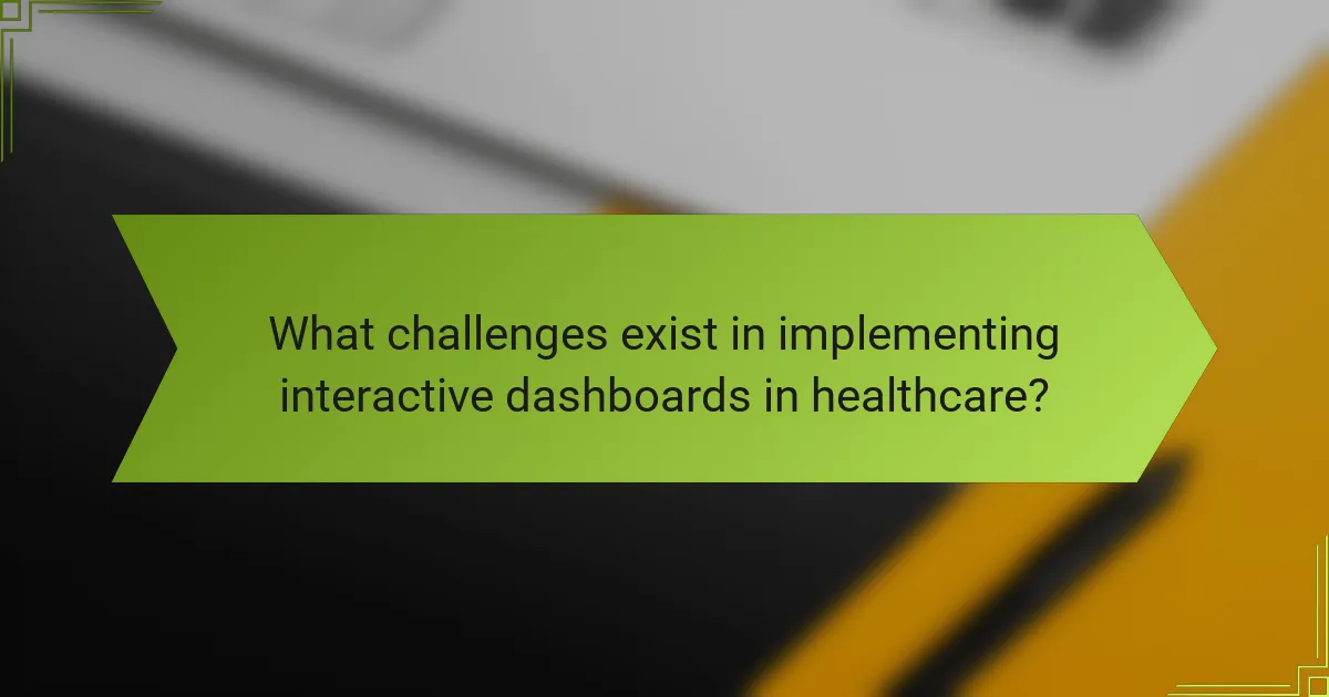 What challenges exist in implementing interactive dashboards in healthcare?