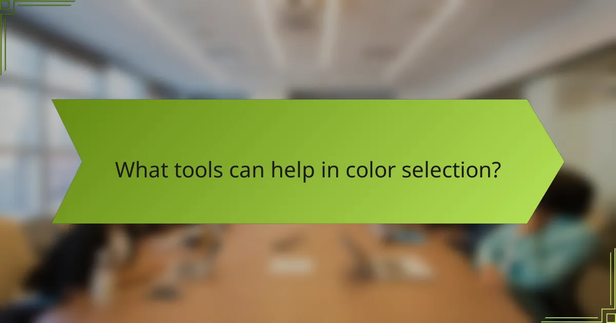 What tools can help in color selection?