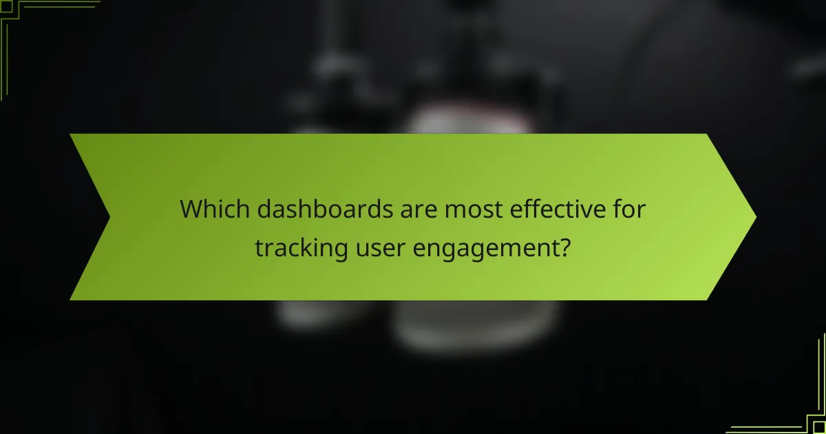 Which dashboards are most effective for tracking user engagement?
