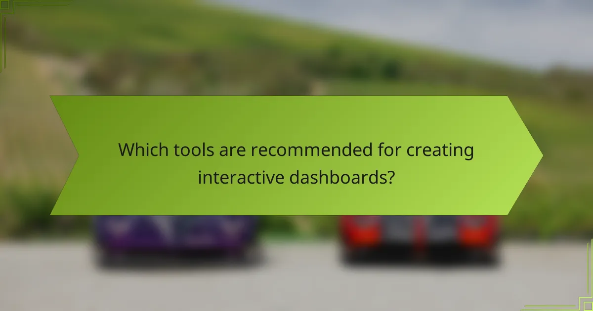 Which tools are recommended for creating interactive dashboards?